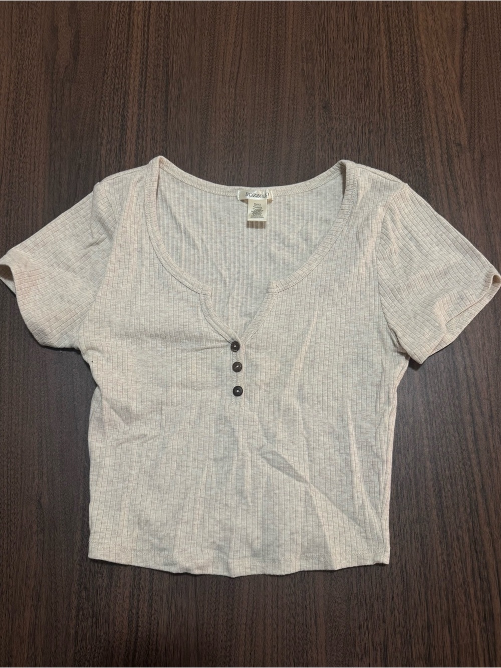 Bozzolo Nude Woman Short Sleeve Crop Top Size S